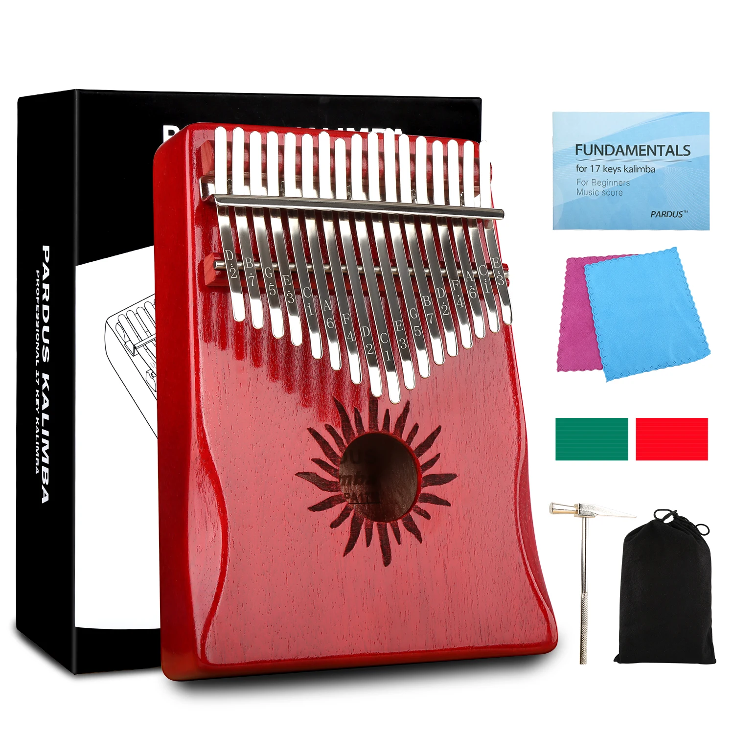 Wholesale Finger Piano Gift 17 Keys Thumb Piano Kalimba with Portable Protective Storage Bag Tune Hammer