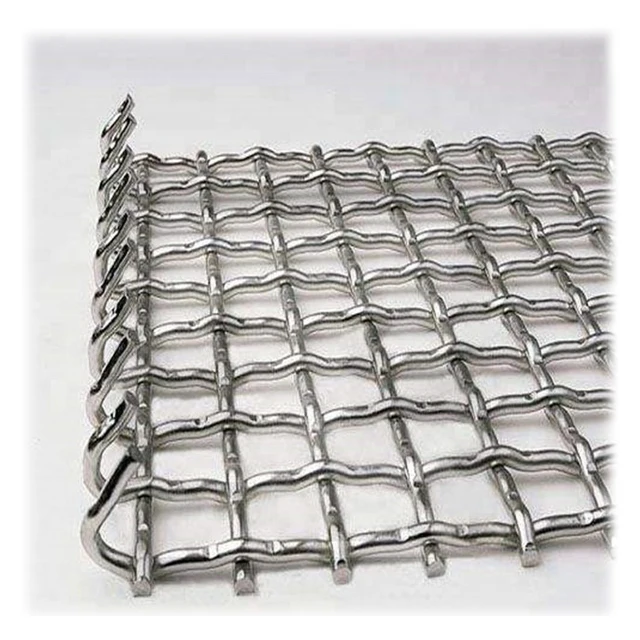 Galvanized 0.5mm wire diameter plain crimped wire mesh stone mining screen