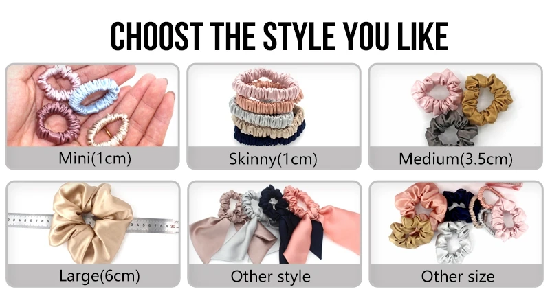 2024 Hot Seller Elastic Band Silk Head Accessories Fashion Modern Style 100% Pure Mulberry Silk Scrunchies for Hair and Skin