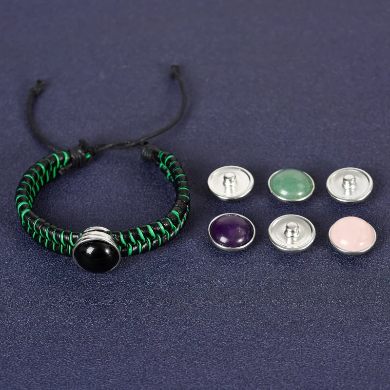 Wholesale Handmade Customized New Design Alloy Jewelry 18mm Snap Button Sublimation Snap Charm Bracelet