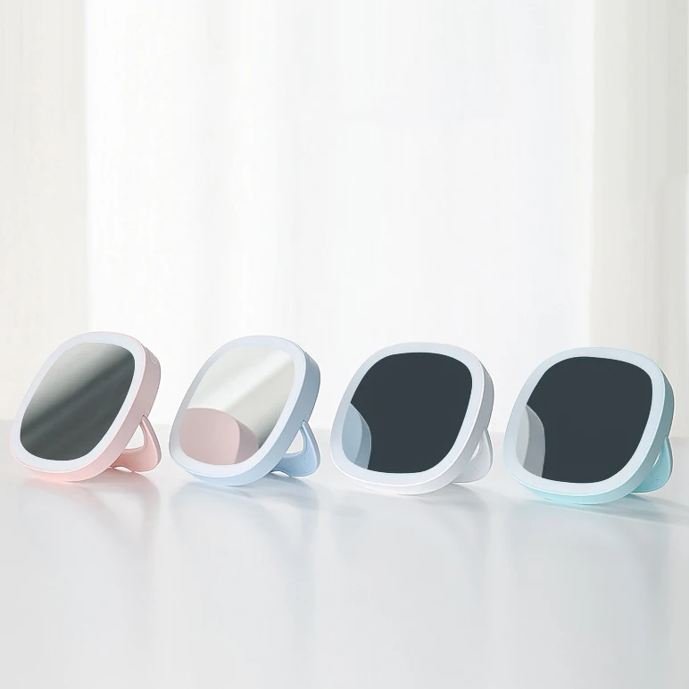 Personalised Sublimation Mini Plastic Compact Portable Led Small Makeup square pocket mirror