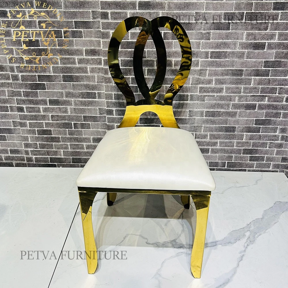 Luxury stainless steel Butterfly back design party gold banquet chair
