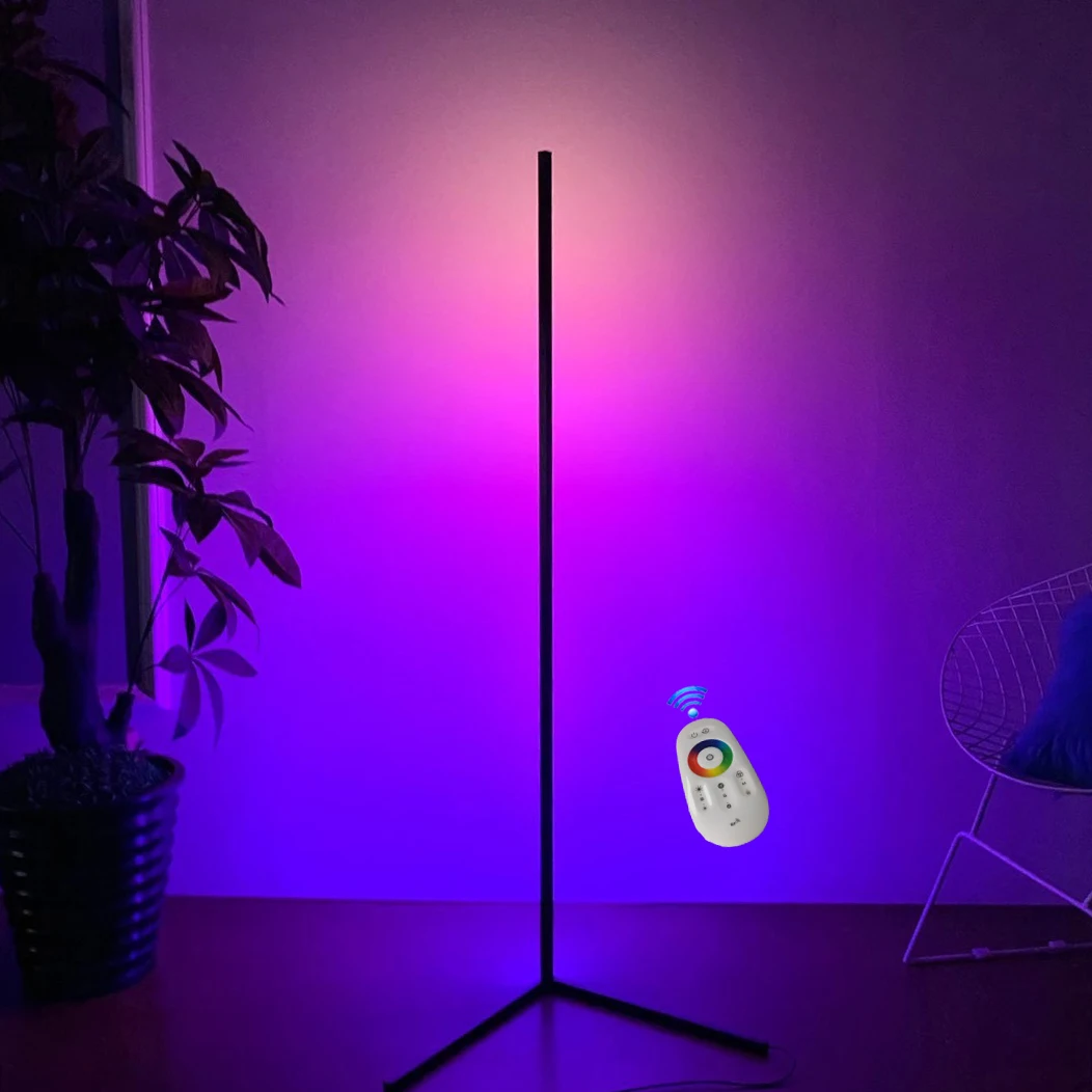 nordic Modern bedroom led RGB floor light smart control  colorful corner floor lamps standing 158cm Three-stage combination