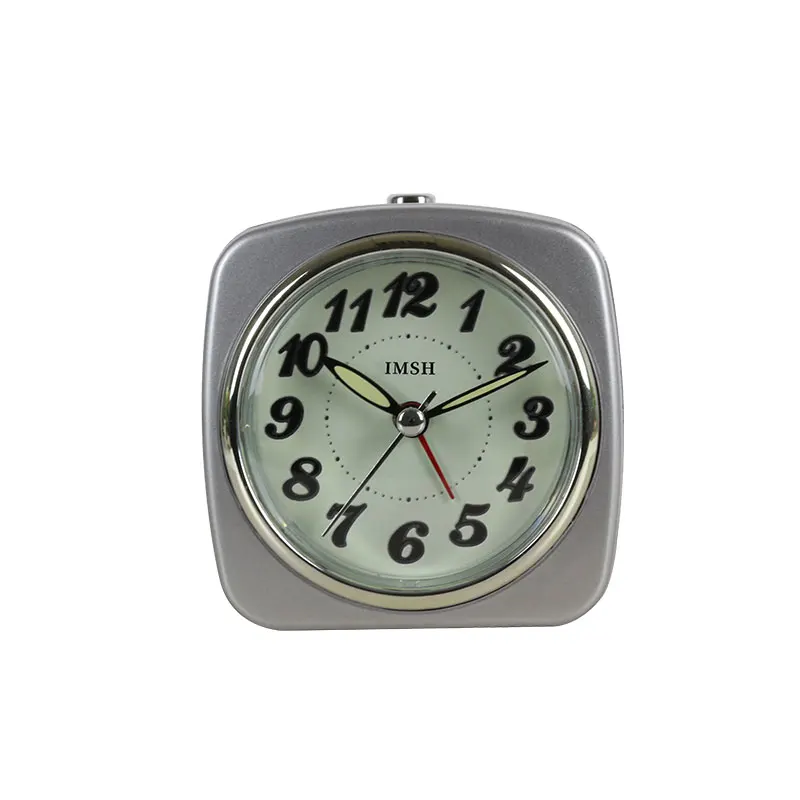 iMSH BB07507 Quartz analog alarm clocks awake table bedside wecker despertador desktop light alarm clock custom square