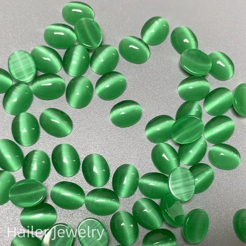 Hailer joyas custom color cabochon monalisa cat eye stone loose gemstones for jewelry