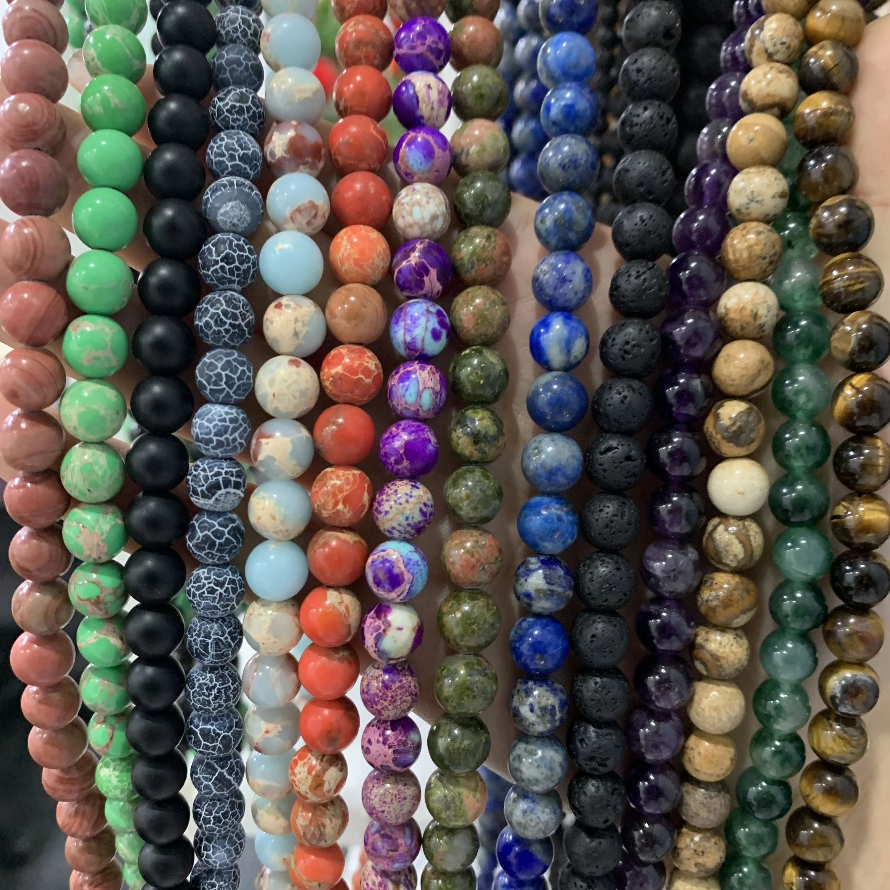 4/6/8/10mm Crystal Healing Gemstone Beads Loose Gemstone Stone Round Beads for Jewelry Making