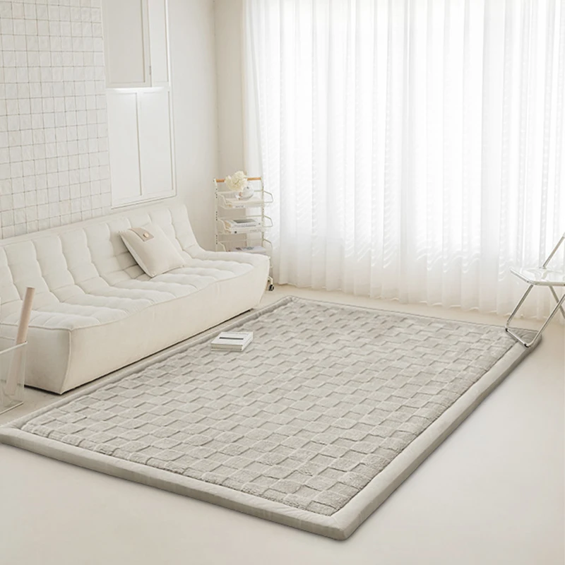 Playmats for Kids Pet Rug High and Low Velvet Non Slip Memory Foam Carpet Bedroom 3.0cm Thick Soft Washable Tatami Area Rug