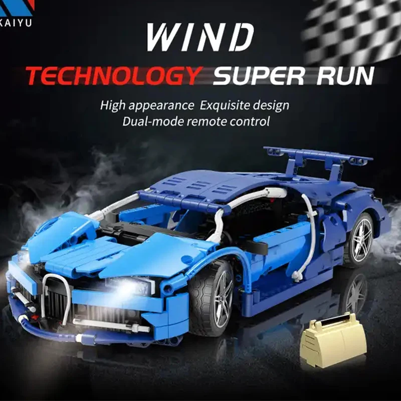 Tech Technical Bugatti Hypercar Racing Sport Car Model ABS Building Blocks Children Remote Control Toys Assemble Vehicle Sets