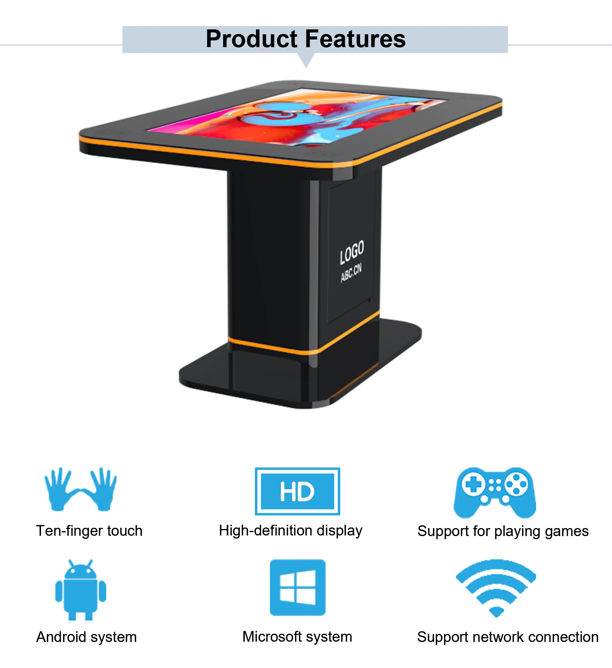 43 inch Multi Touch Waterproof Interactive LCD Screen Coffee Smart Game Table With Touch For Mall Restaurant