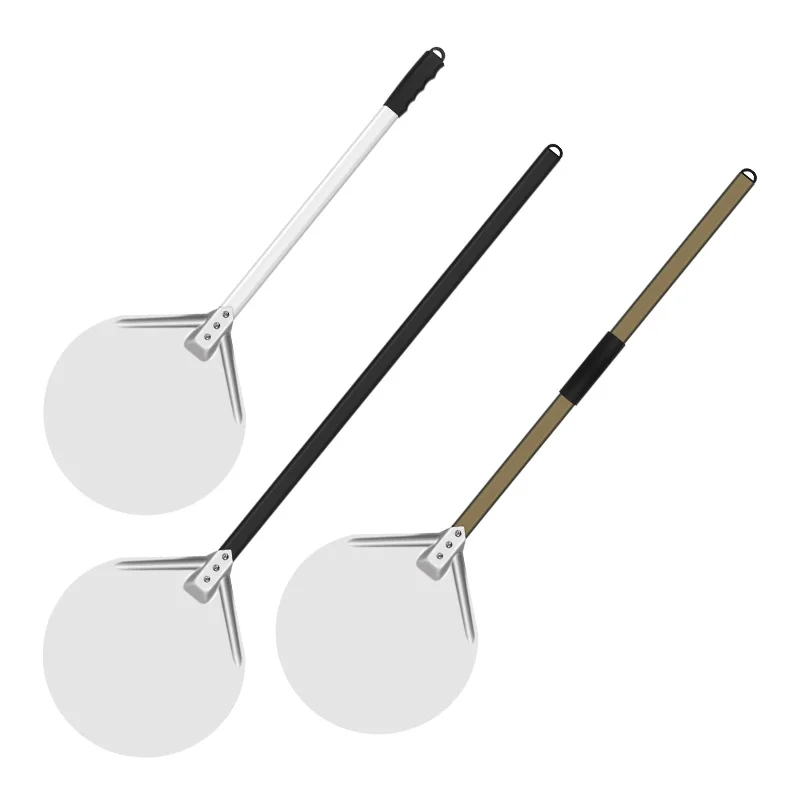 Aluminum Pizza Peel with  Handle 13 inch Blade 33cm pizza shovel customized metal tuning pizza peel paddle ali baba com