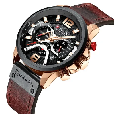 New  8329 Waterproof Curren Watch Calendar Sports Men Wrist Watch Montre Homme