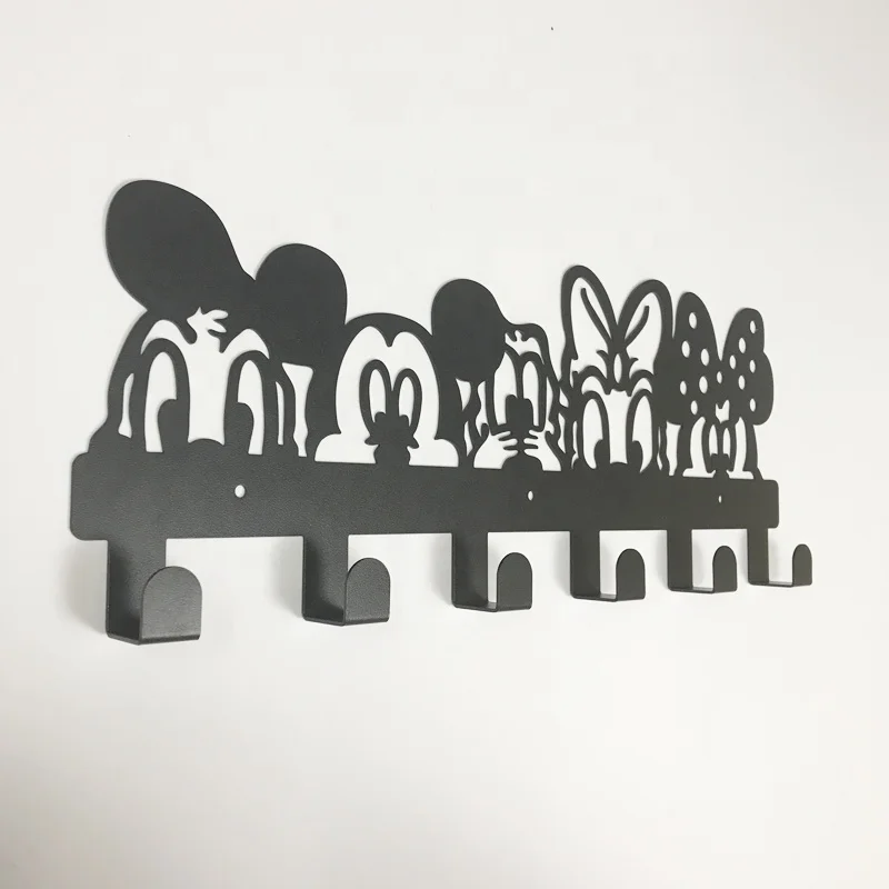 
Art mounted coat rack metal wall hanger kids 