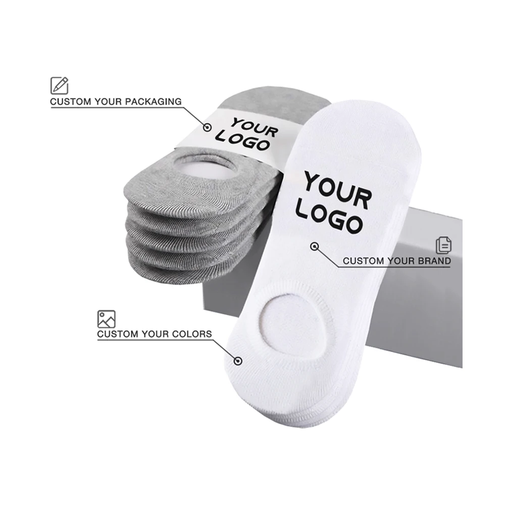 Бесплатные образцы носков, женские высококачественные невидимые неявные носки, повседневные носки с низким вырезом на заказ