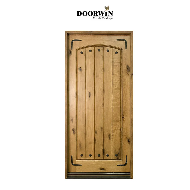 Front door styles pictures antique arched doors V-groove panels hotel entry doors to sale