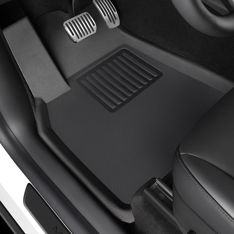 2022 Tpe Rubber Odorless All Weather Waterproof Anti-slip Car Foot Mat Nano pattern Car Mats For Tesla Model Y