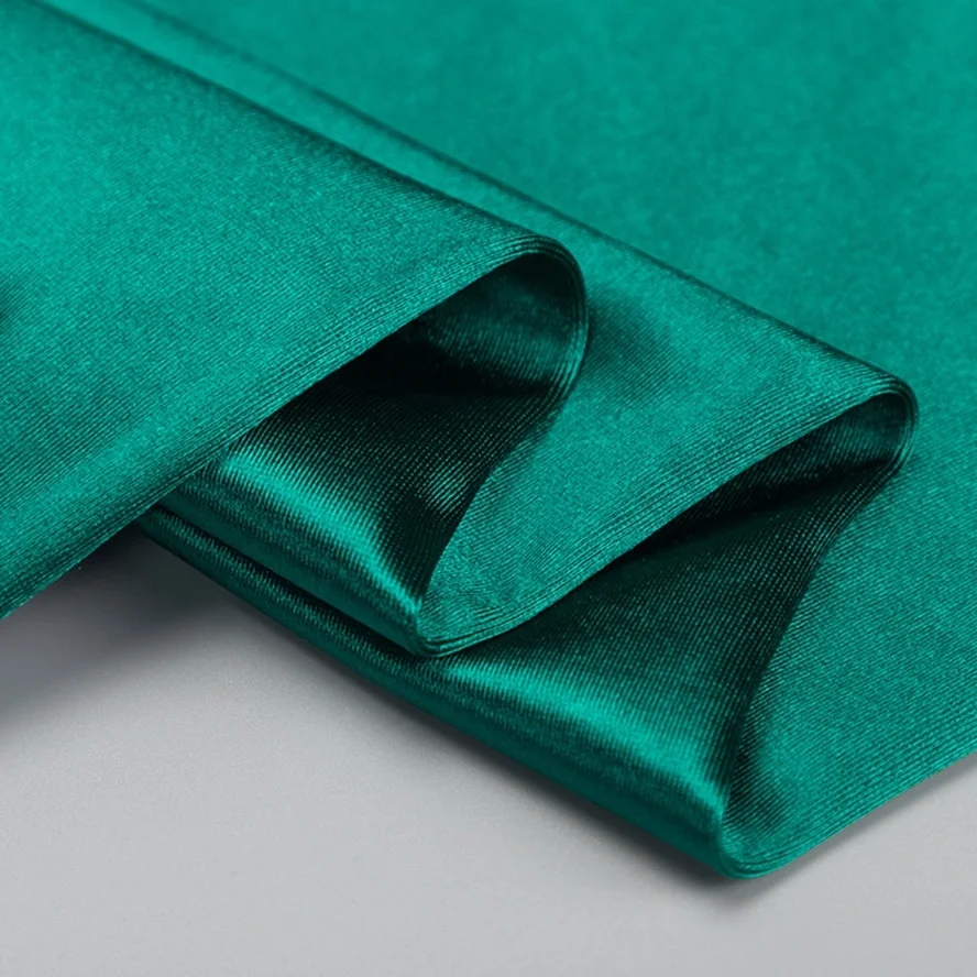 Shiny Knit Recycled Polyester Spandex Fabric For Latin Dance Skirt