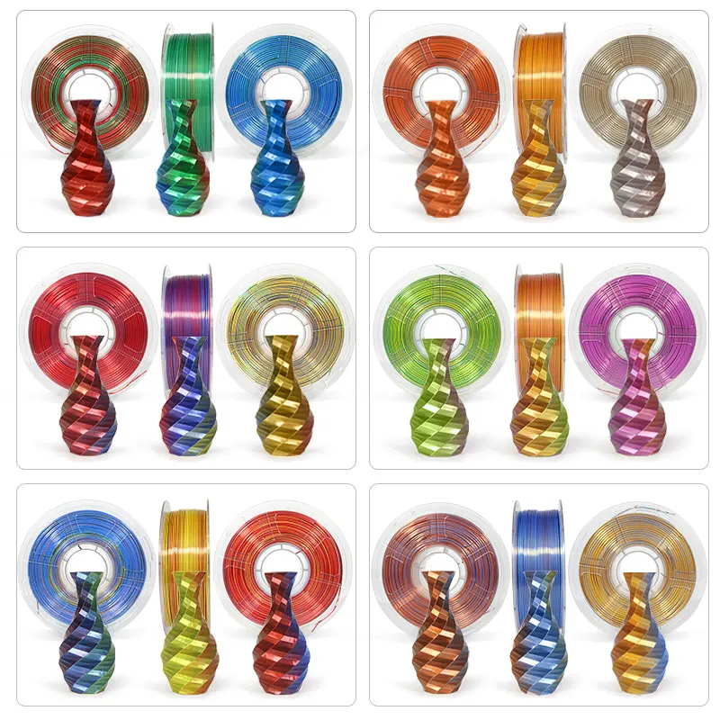 Высококачественная шелковая нить iSANMATE pla, трехцветная нить 1,75 мм для 3D-принтера, трехцветная шелковая нить