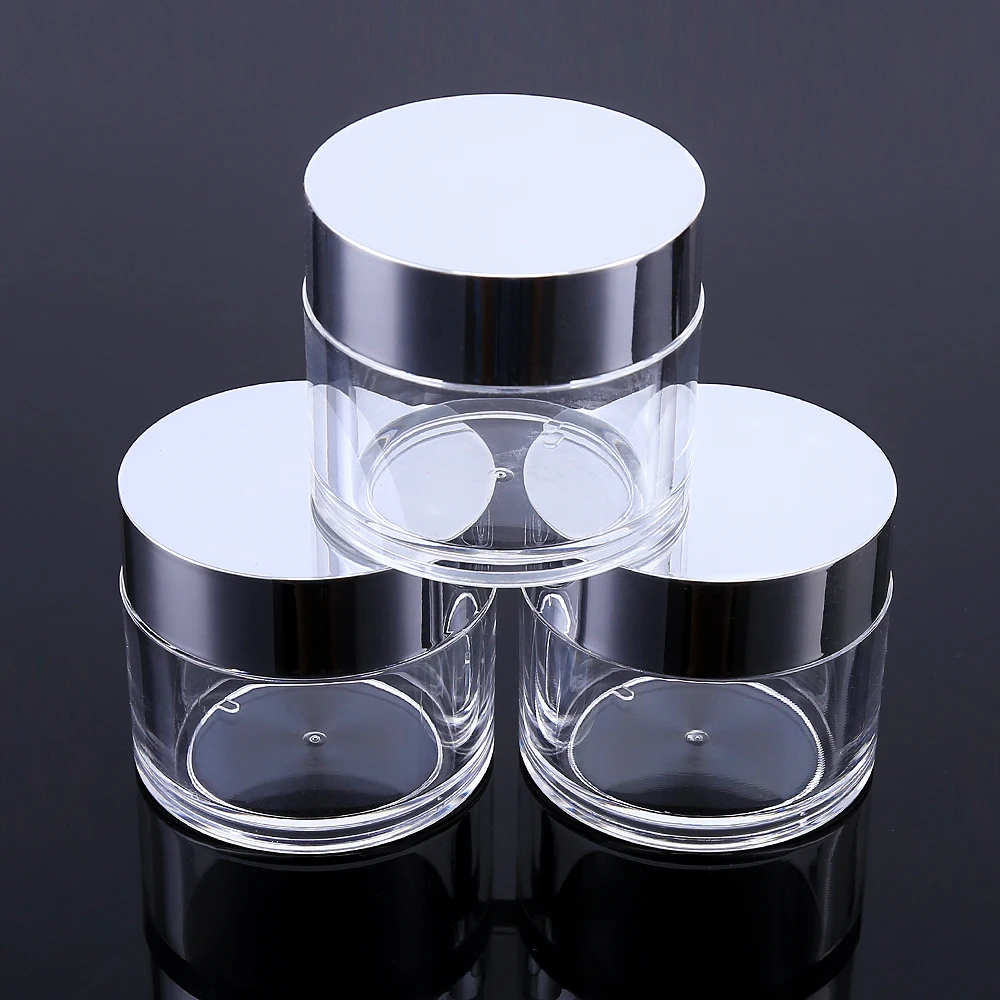 Custom Logo cylinder round small cosmetic acrylic nails powder jar container for acrylic powder and dipping powder