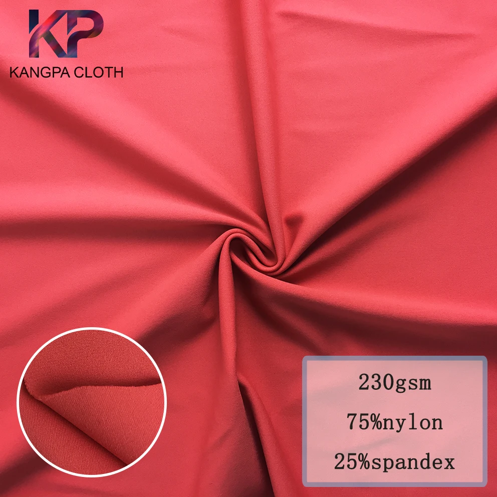 
High Quality 4 Way Stretch 75% Nylon 25% spandex Elastane Brushed Back Tricot Fabric for Leggings swim suit 