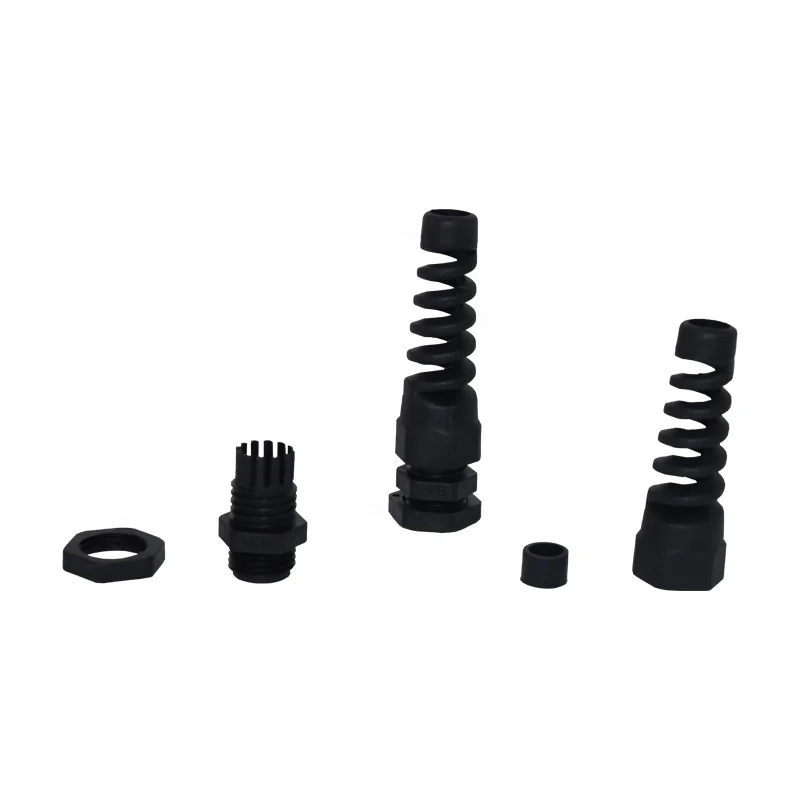 PG Type IP68 PG13.5 for 8-12mm White Black Plastic Connector Spiral Nylon Cable Gland