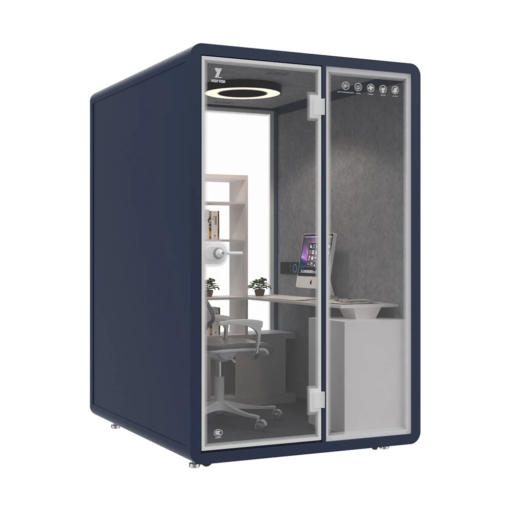 portable office pod independent modern personal soundproof  gym booth fitness room acoustic with power supply