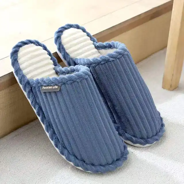 2022 new couple winter home plus flannel cotton slippers non-slip men and women Baotou slippers home ins