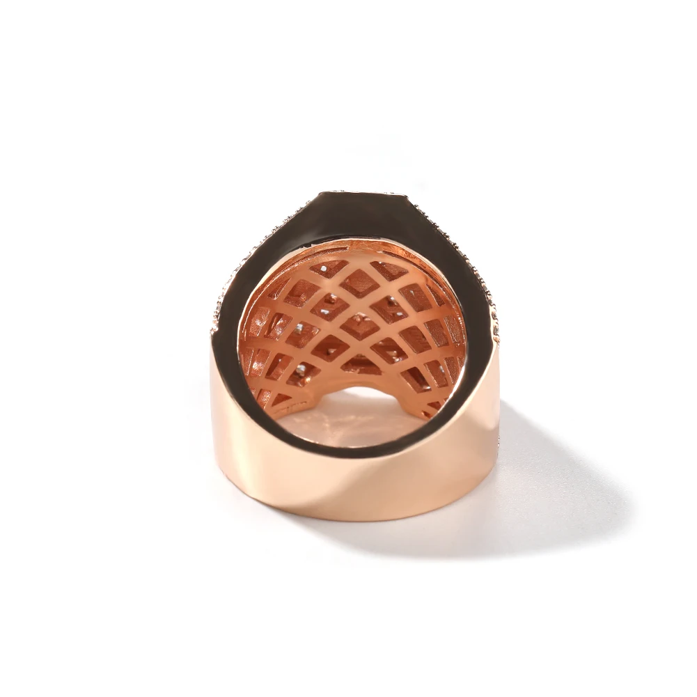 Hip Hop Custom Letter Finger Ring Hip Hop Square One Initial Letter Rings Baguette CZ Iced Out Customize Jewelry for Men Women