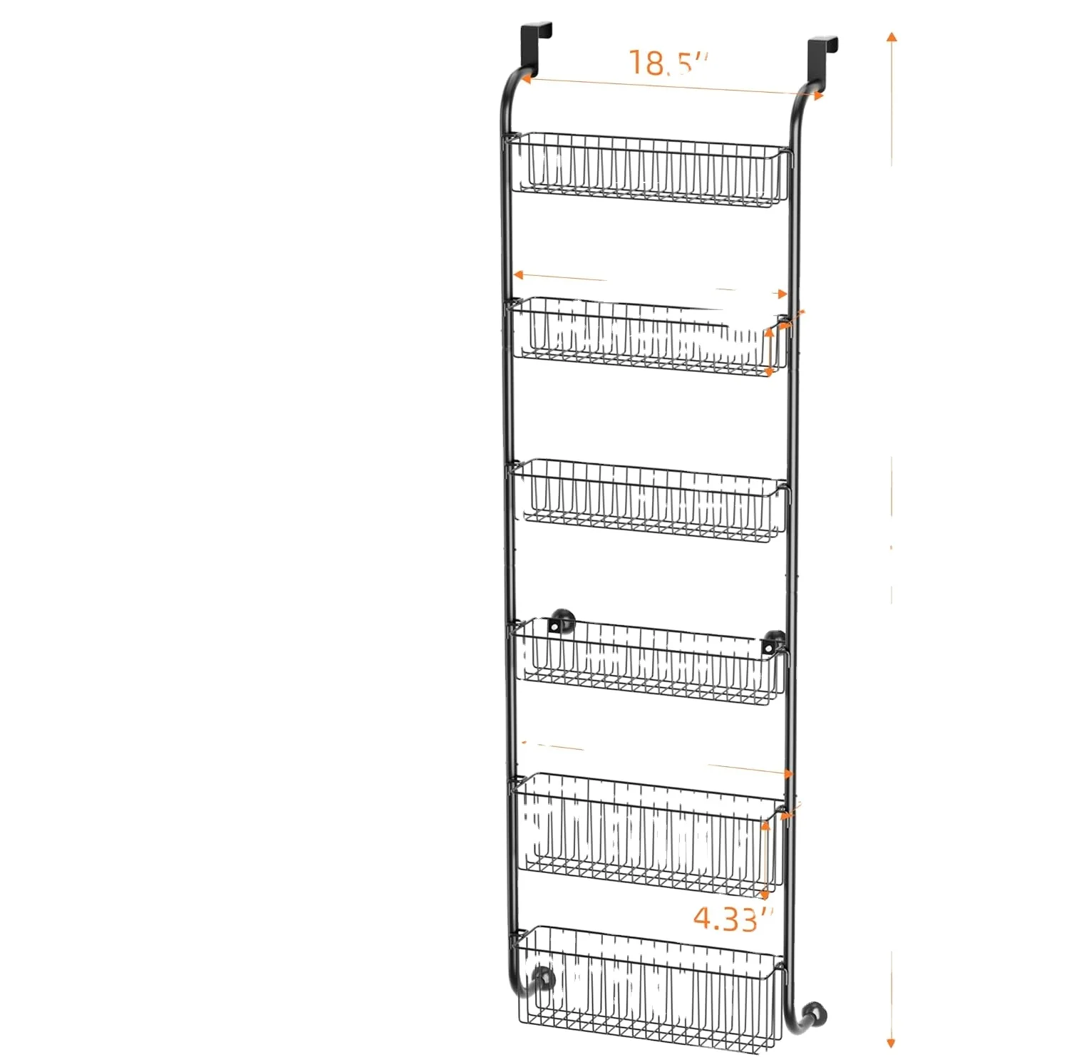 Available in Black White Select 6 Tier Over the Door Pantry Organizer Wall Mounted Spice Rack Kitchen Storage Racks Food Pantry