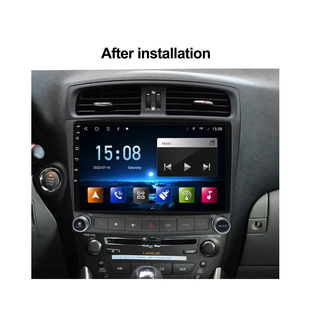 Автомагнитола на Android 10 0 8 г 128 видеоплеер для Lexus IS250 IS300 IS200 IS220 IS350 2005 - 2013