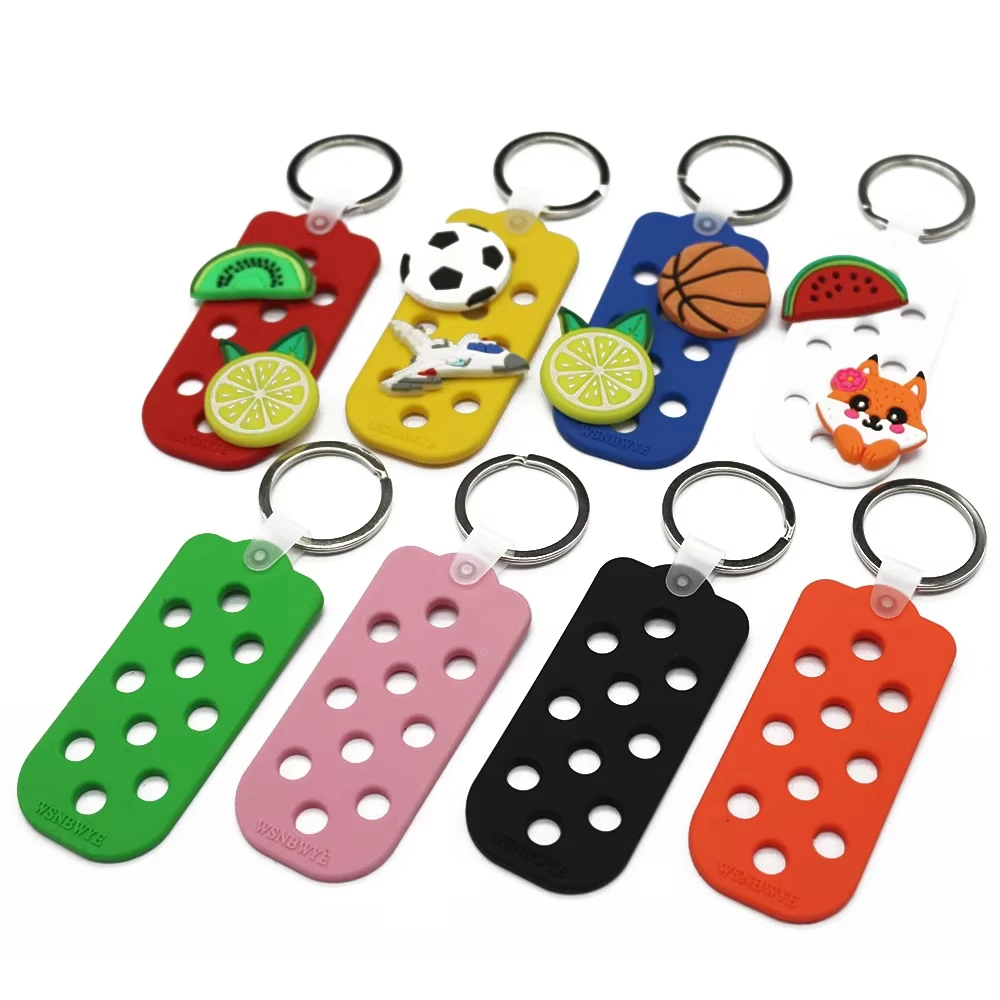 Wholesale Keychain With Croc Hole Soft Eva Design Hyb Keychain Customized Key Chain For Croc Dhoe Charms Display Holder