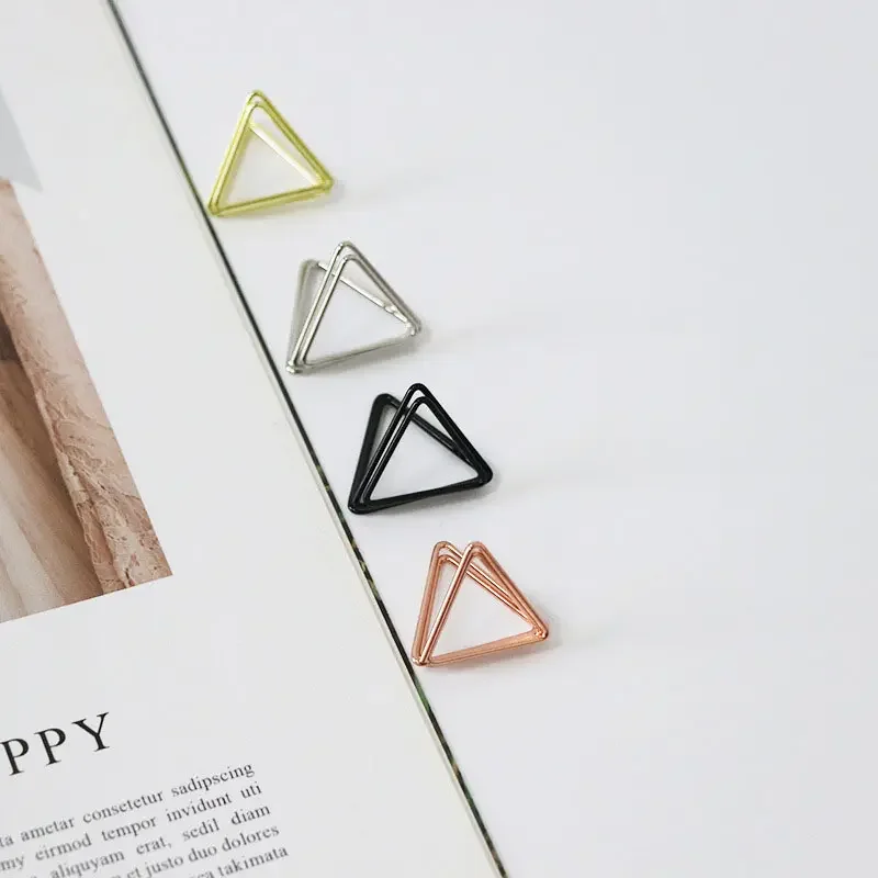 Iron Metal Triangle Shape Card Stand Paper Clip Note Seat Memo Clips Metal  Sticky Note Holder