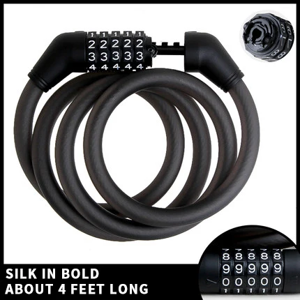 87620 ZOLi Bicycle Lock Combination Bike Lock Steel Long Cable Lock