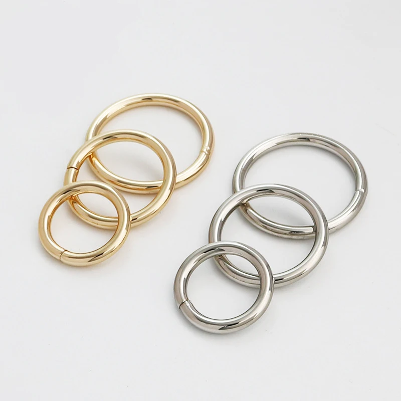 Solid brass cast D-ring seamless sewn round buckle webbing Leather craft bag  High quality zinc-alloy metal d ring buckle