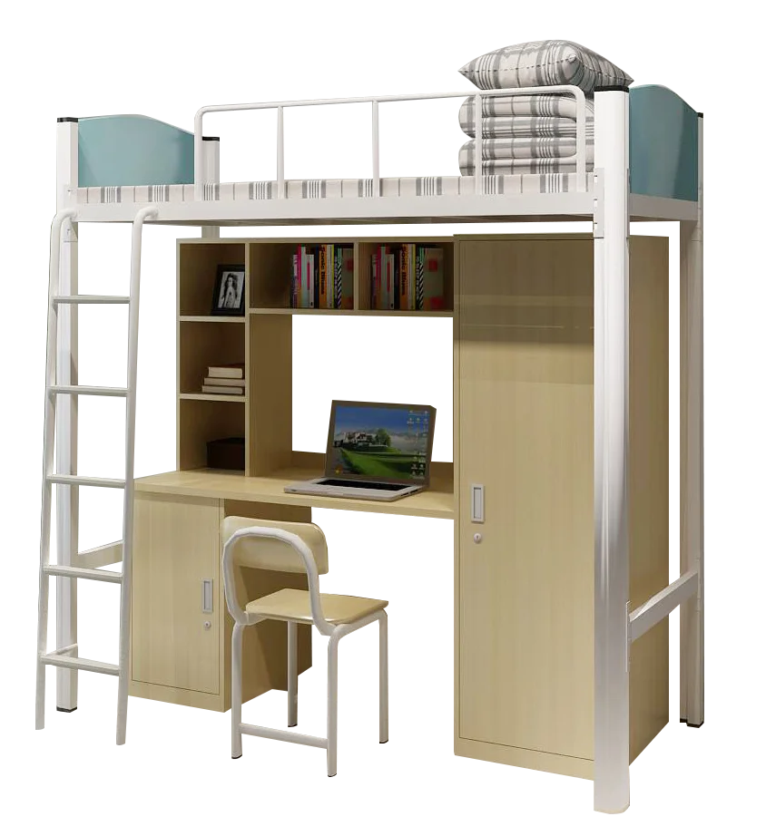Space Saving Steel Bunk Loft Beds With Storage Underneath