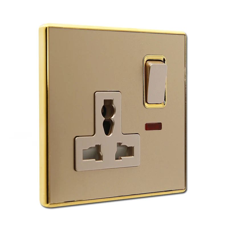 13A multi function socket with switch and neon electrical wall socket