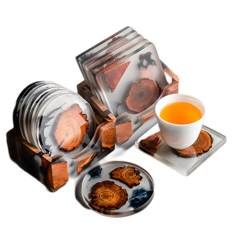 Home Tea Coaster Original Splicing Wooden Placemat Coaster Set Bone Wood Coasters