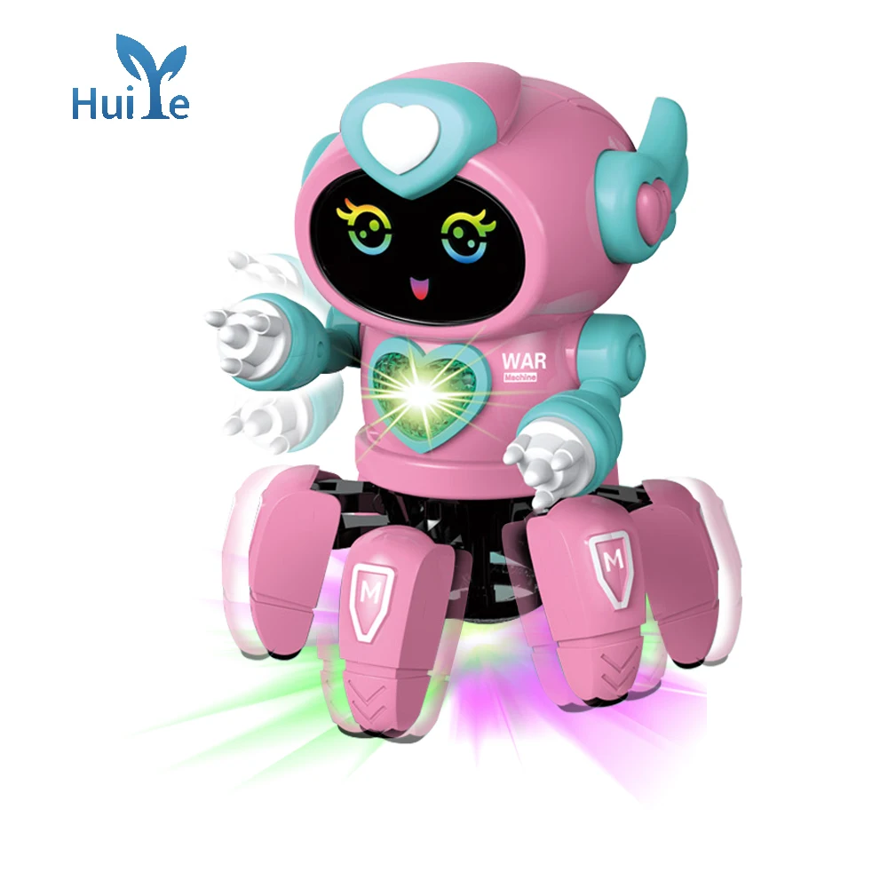 Huiye smart robot toy Electric Intelligent Toy De Juguete Dance Walking B/O Toy Robot With Lights For Kids
