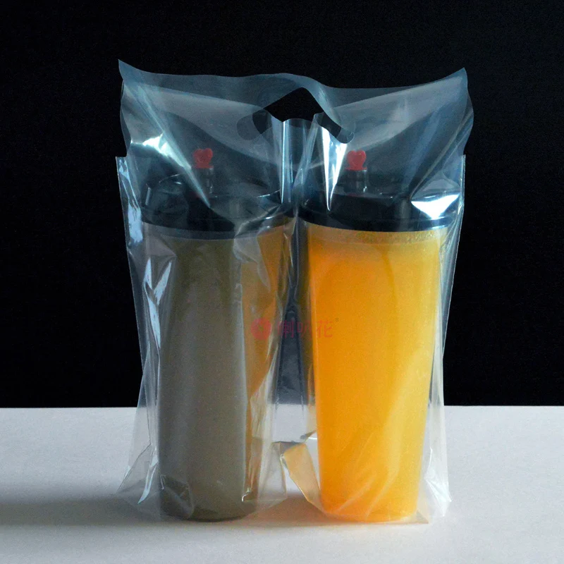 
Disposable PLA Biodegradable Environmental Protection Packaging Bag Takeaway Bag Transparent Coffee Milk Tea Cup Packaging Bag 