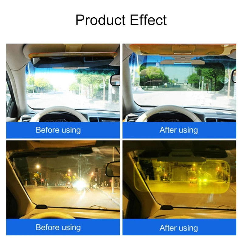 2 в 1 Автомобильный удлинитель солнцезащитного козырька для дня и ночи Универсальный антибликовый удлинитель для лобового стекла Защита от солнца для вождения