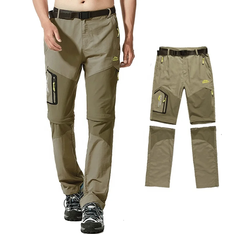 Nylon Spandex Quick Dry Stretchy Hiking Camping Pants Lightweight Breathable Patchwork Detachable Leg Outdoor Trekking Pants