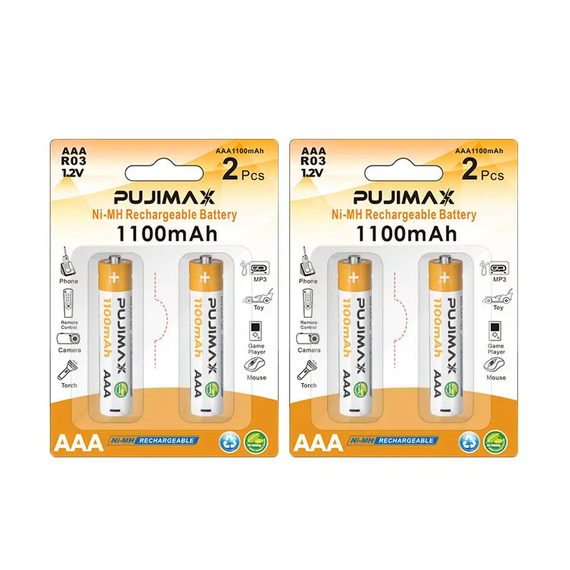 PUJIMAX 4 Pcs/suction card nimh battery pack 1100mah 3a batteries rechargeable aaa battery for camera kid toys flashlight fan