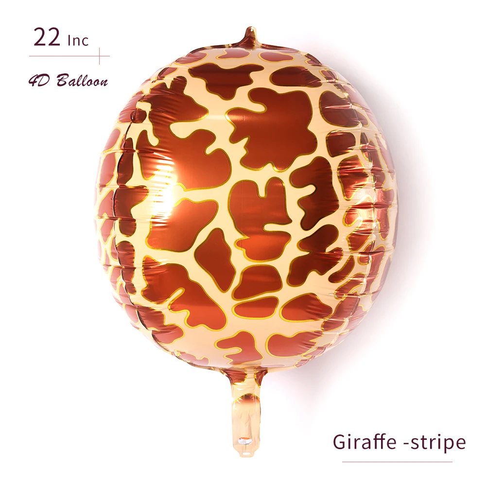 22 inch 4D Jungle Safari Animal Foil Balloons Leopard Tiger Zebra Snake Giraffe 4D Foil Balloons For Animal Party