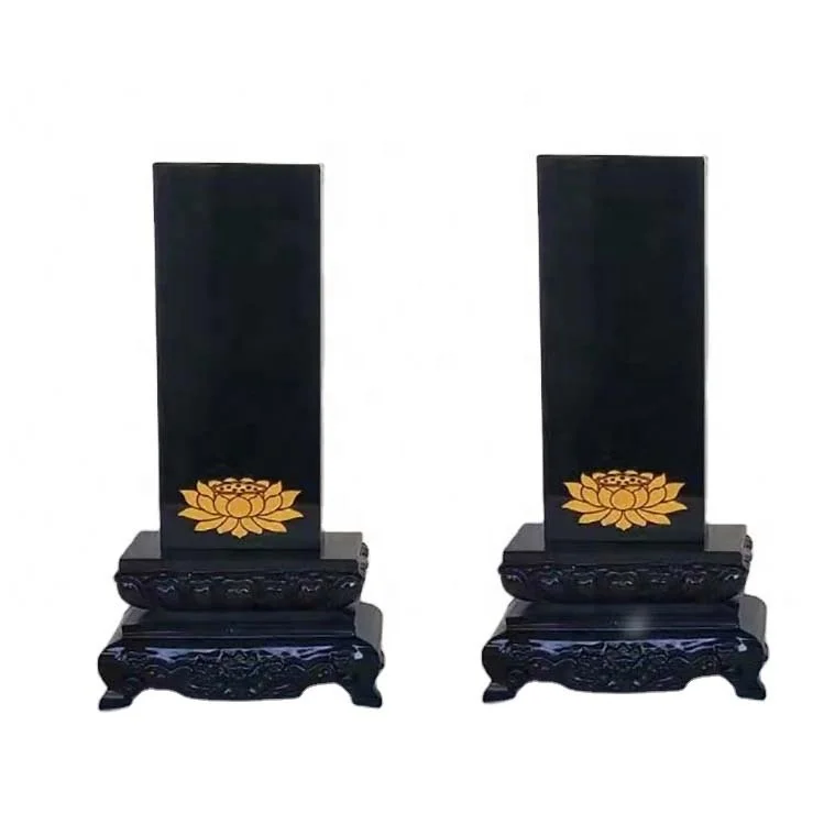 wholesales natural Obsidian Memorial Ancestral Tablet  Altar Placard Deities Gods Tablet