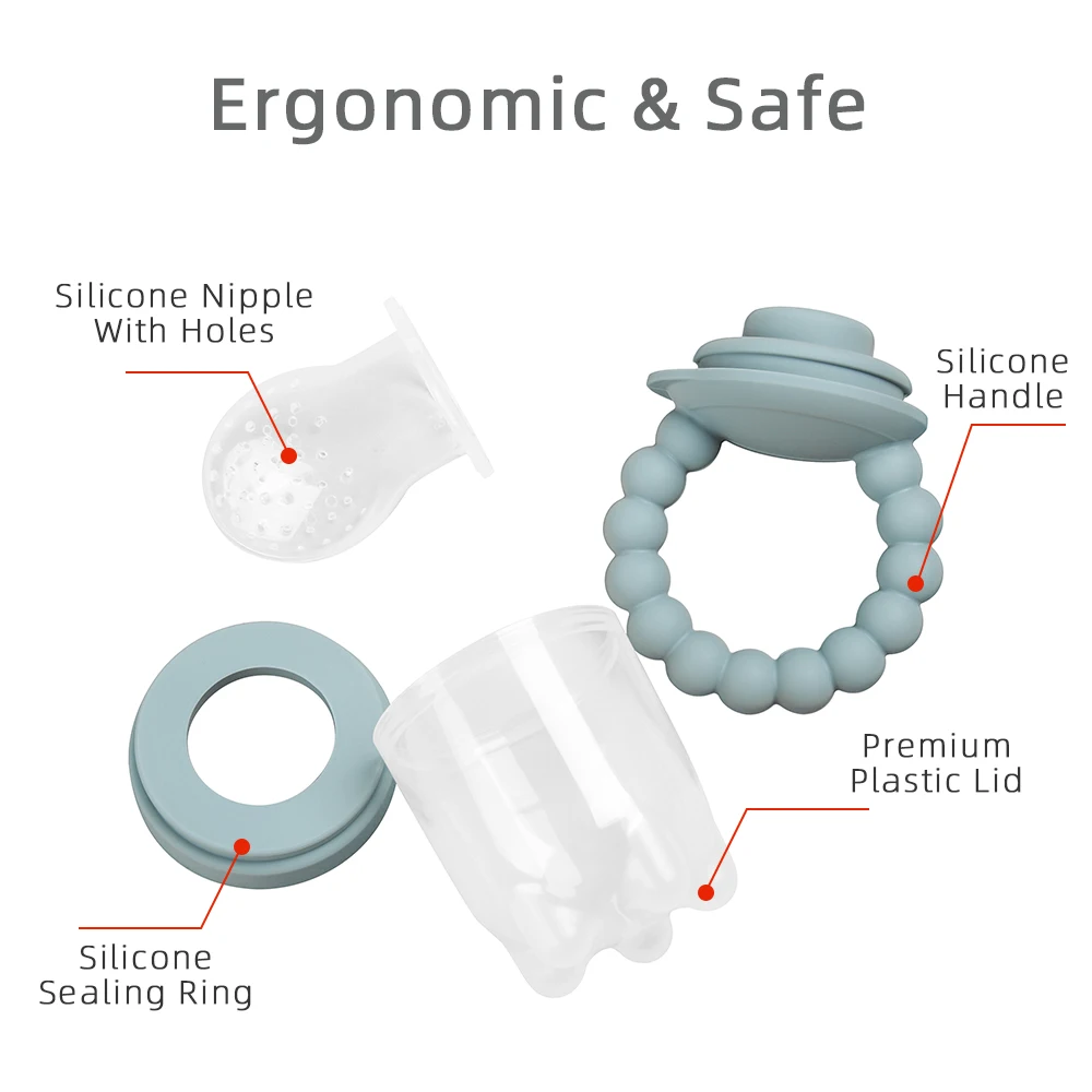 Hot Selling Baby Fruit Feeder Pacifier Set Silicone Teether Toy for Babies Fresh Fruit Food Feeder Pacifier