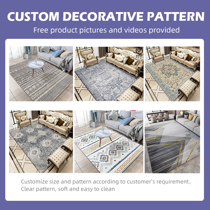 Wholesale Custom 3d Printed Luxury Floor Carpet Top Quality Carpets Center Area Rugs Living Room Mats