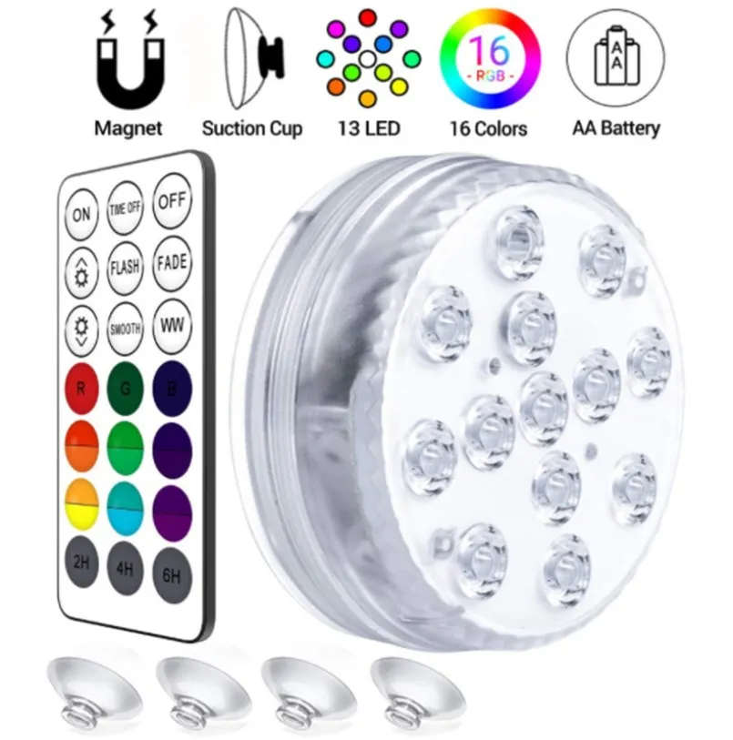 ABS material IP68 waterproof pool accessories rgb led underwater swimming pool light