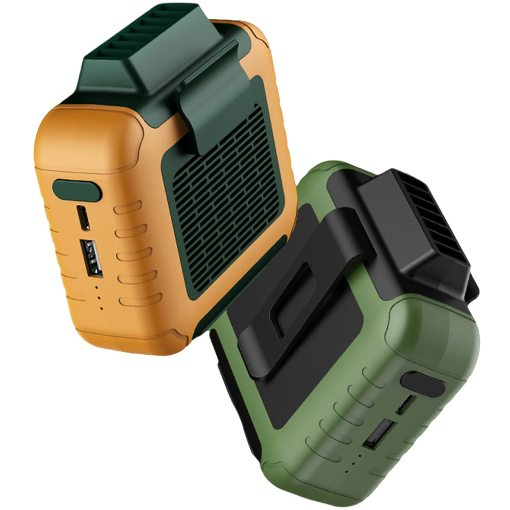 Portable wearable rechargeable 6000mah Usb Hanging Clip On Waist Clip Belt Neck Hands free Small Air Cooling Camping Fan