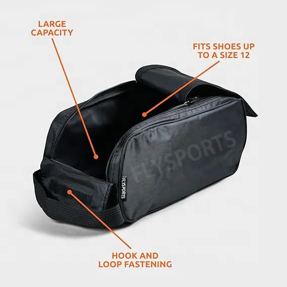 Custom luxury pu leather modern travel glove pocket sport football soccer boot vessel golf shoe zipper carrying storage dust bag