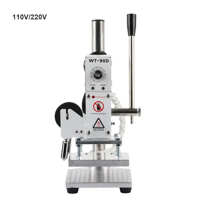 Leather PVC Papers Hot Foil Stamping Bronzing Machine Manual Embossing Pressing Printer With Positioning Slider Holder