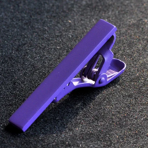 4cm solid color tie bar clip blanks for men with clasp back
